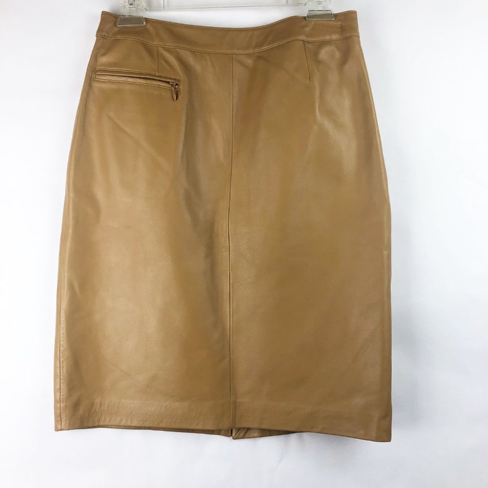Urchin camel tan  leather pencil skirt sz 6